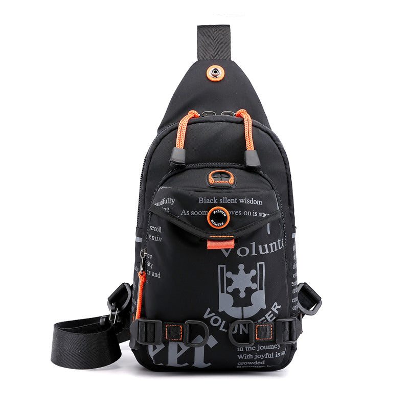 Cross-border exclusive supply, new trendy and versatile men's breast bag, outdoor multi-functional messenger backpack, sports shoulder bag.