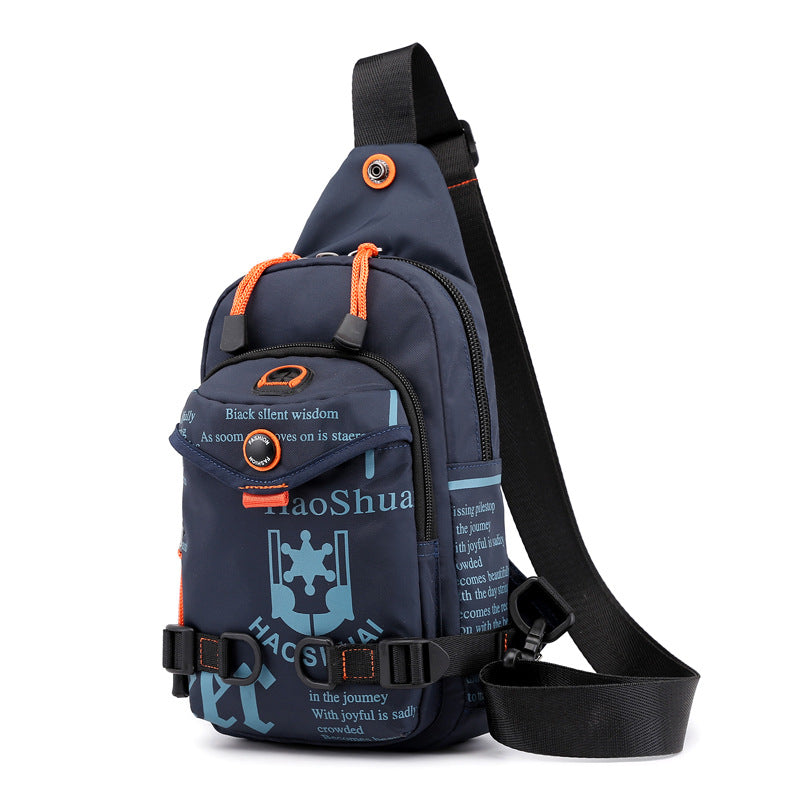 Cross-border exclusive supply, new trendy and versatile men's breast bag, outdoor multi-functional messenger backpack, sports shoulder bag.