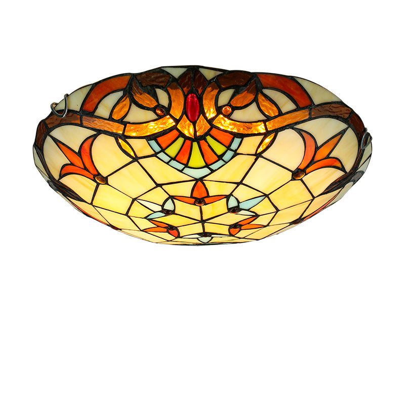 Tiffany Baroque Art Ceiling Light European Simple Living Room Bedroom Study Dining Room Corridor Personalized Round Light