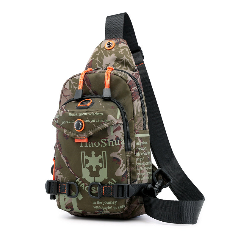 Cross-border exclusive supply, new trendy and versatile men's breast bag, outdoor multi-functional messenger backpack, sports shoulder bag.