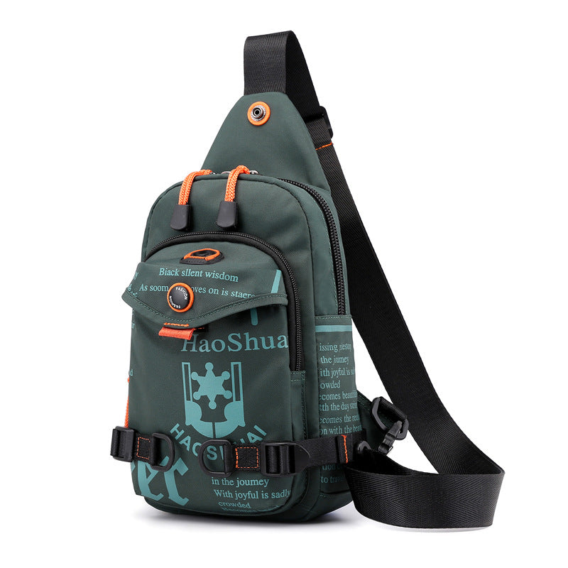 Cross-border exclusive supply, new trendy and versatile men's breast bag, outdoor multi-functional messenger backpack, sports shoulder bag.