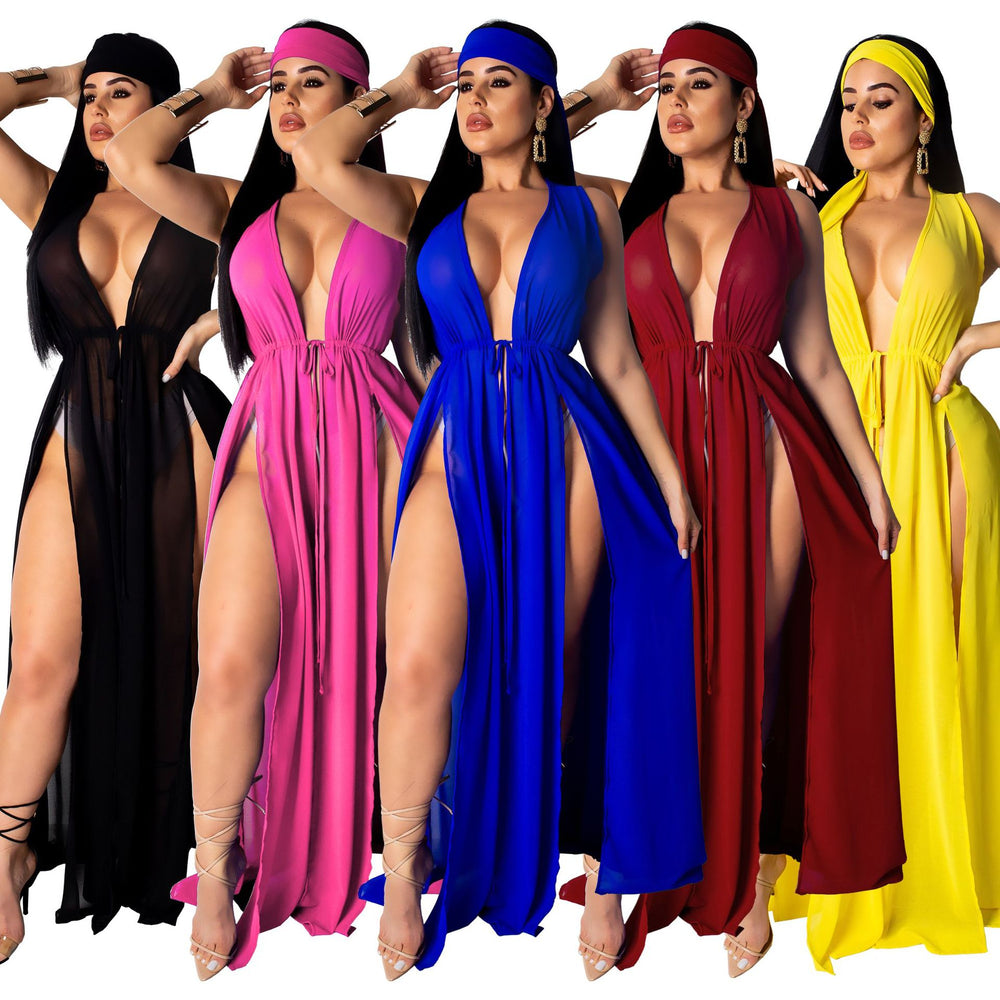 Amazon women's new cardigan chiffon dress longline outerwear cape 2019 hot selling beach dress cover-up