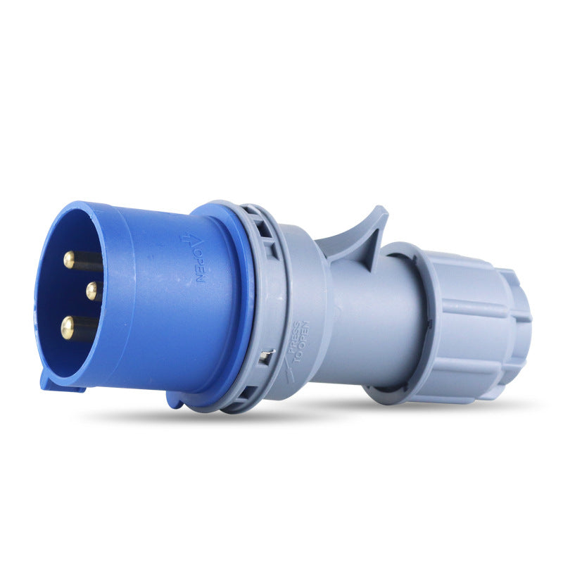 3-Core 16A industrial waterproof and non-explosion-proof plug, stage lighting construction site plug IP44 nylon material N013