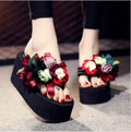 8cm herringbone 3-color flower large bud red