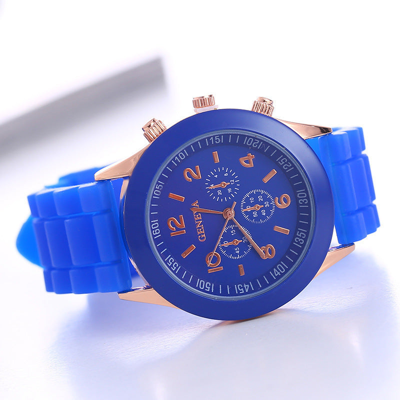 Aliexpress geneva silicone watch fashionable beautiful colorful jelly student sports women's sports watch cross-border