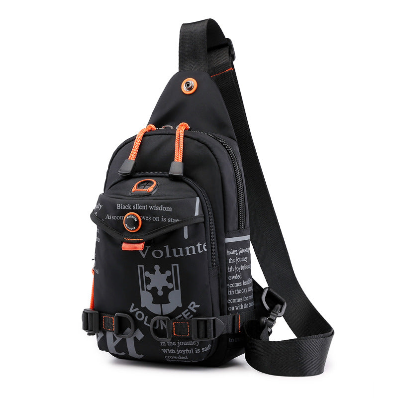 Cross-border exclusive supply, new trendy and versatile men's breast bag, outdoor multi-functional messenger backpack, sports shoulder bag.