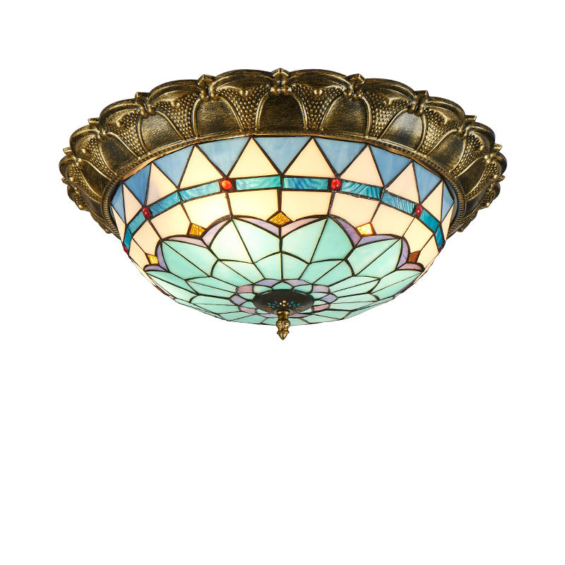Mediterranean style LED ceiling light bedroom room light Tiffany stained glass entry living room dining room lighting