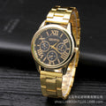 New fashion gift steel band watch, women's geneva three-eyed watch, men's quartz watch - in stock & wholesale