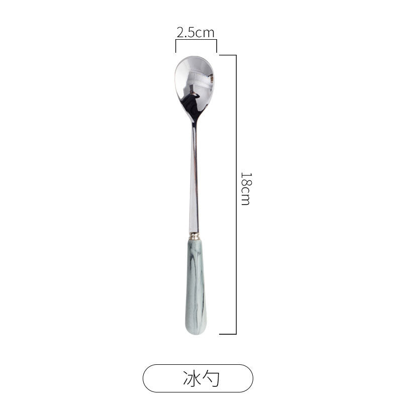 Chaobai ceramics scandinavian marble pink ceramic western steak knife stainless steel fork spoon chopsticks tableware