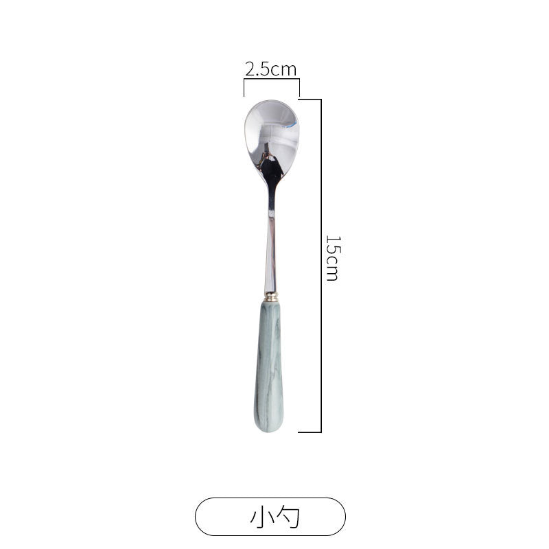 Chaobai ceramics scandinavian marble pink ceramic western steak knife stainless steel fork spoon chopsticks tableware