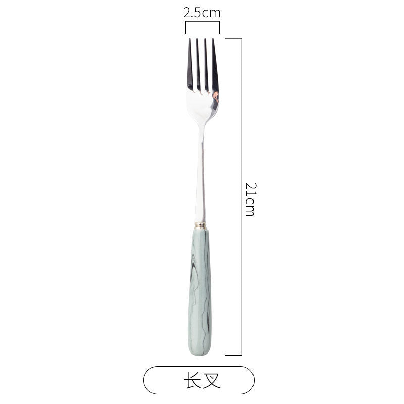 Chaobai ceramics scandinavian marble pink ceramic western steak knife stainless steel fork spoon chopsticks tableware