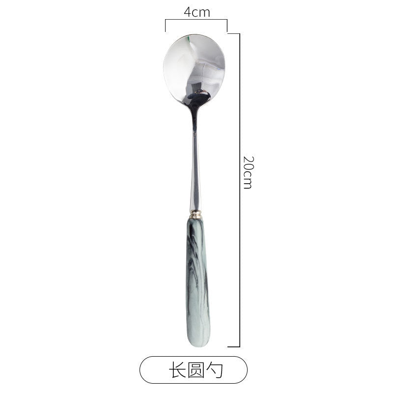 Chaobai ceramics scandinavian marble pink ceramic western steak knife stainless steel fork spoon chopsticks tableware