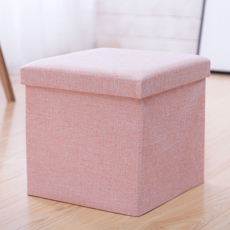 Folding storage stool cotton and linen sofa stool fabric storage stool can sit in the storage box, shoe change stool is sent on behalf of others