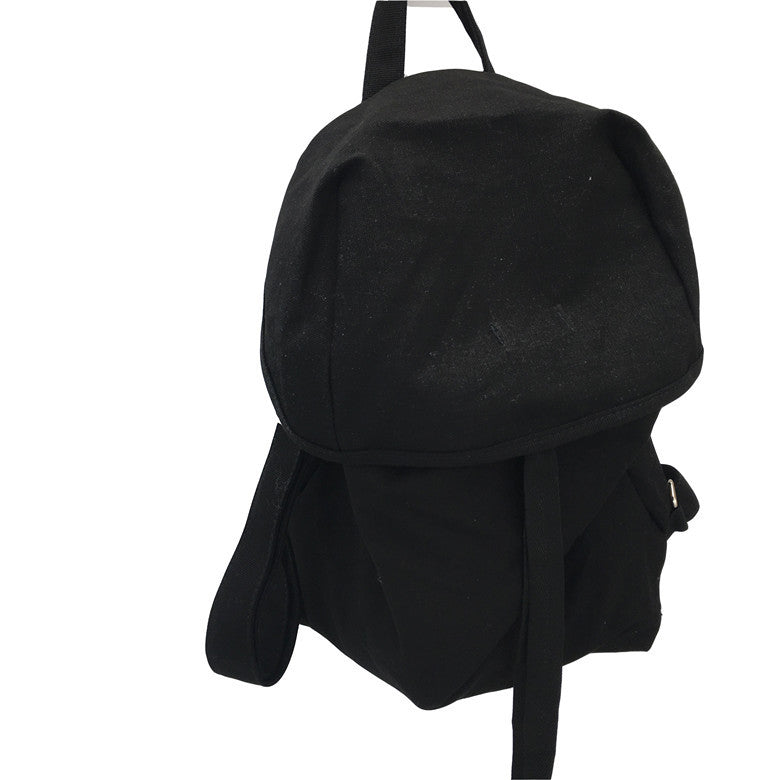 South Korea Dongdaemun same solid color flip strap backpack simple casual large capacity canvas bag