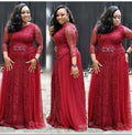 supply lace sequin round neck mid-sleeve everyday dress evening party maxi dress african hot-selling women's clothing