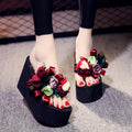 Shining white flip-flops women's summer fashion outwear thick solenon-slip vacation seaside women's beach slippers