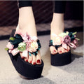 Shining white flip-flops women's summer fashion outwear thick solenon-slip vacation seaside women's beach slippers
