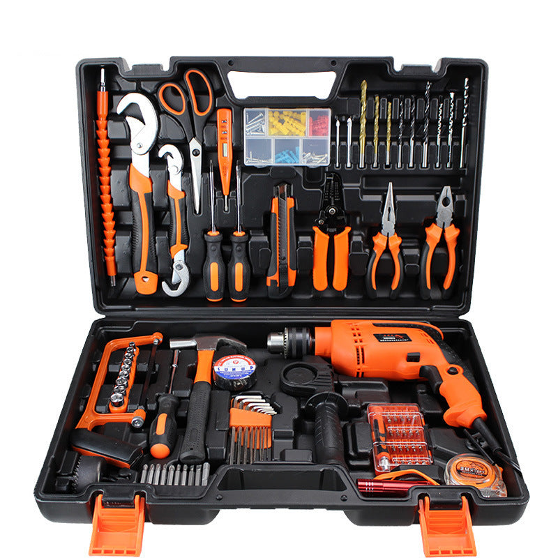 Impact drill toolbox set Household hand electric drill 13mm electric drill Household combination Hardware set Electrical auto repair