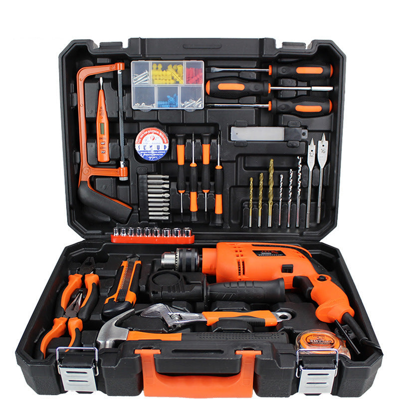 Impact drill toolbox set Household hand electric drill 13mm electric drill Household combination Hardware set Electrical auto repair