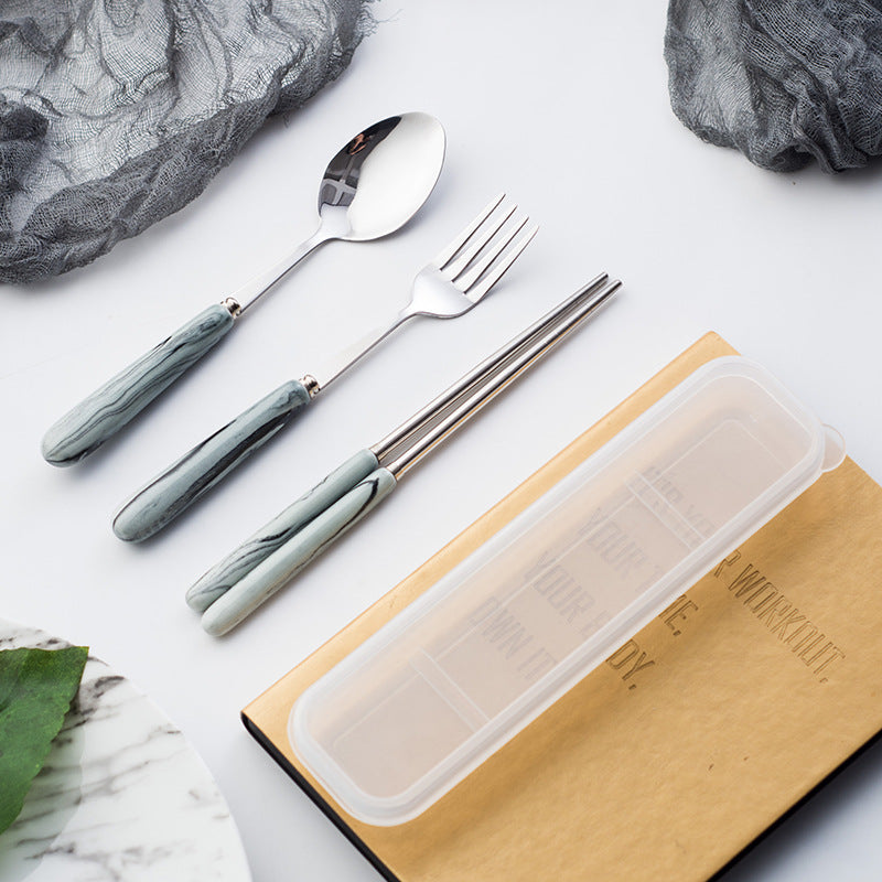 Chaobai ceramics scandinavian marble pink ceramic western steak knife stainless steel fork spoon chopsticks tableware
