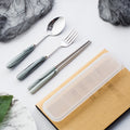 Chaobai ceramics scandinavian marble pink ceramic western steak knife stainless steel fork spoon chopsticks tableware