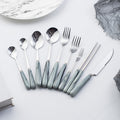 Chaobai ceramics scandinavian marble pink ceramic western steak knife stainless steel fork spoon chopsticks tableware