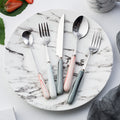 Chaobai ceramics scandinavian marble pink ceramic western steak knife stainless steel fork spoon chopsticks tableware