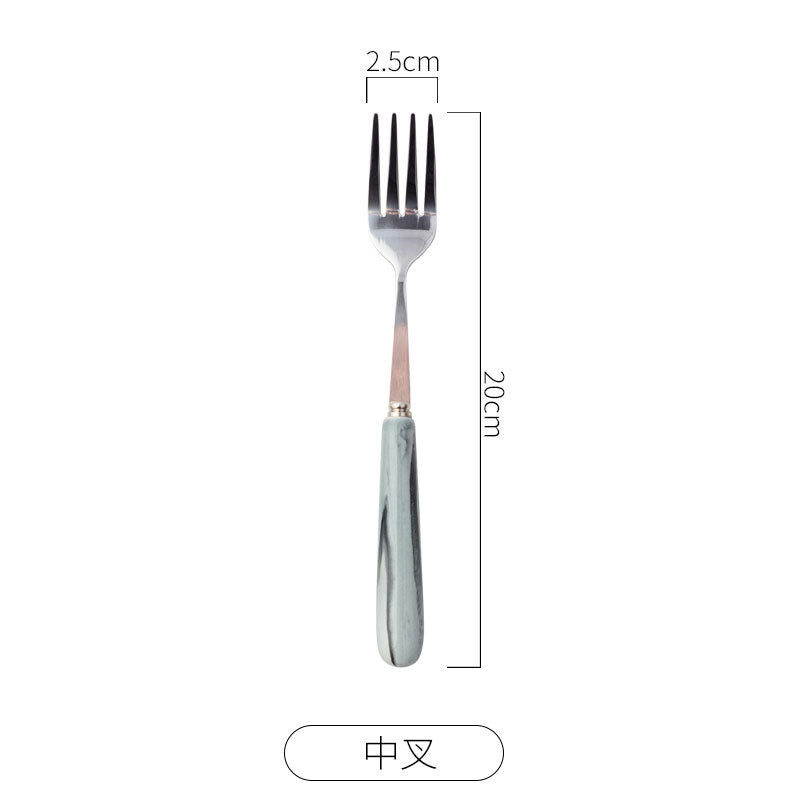 Chaobai ceramics scandinavian marble pink ceramic western steak knife stainless steel fork spoon chopsticks tableware