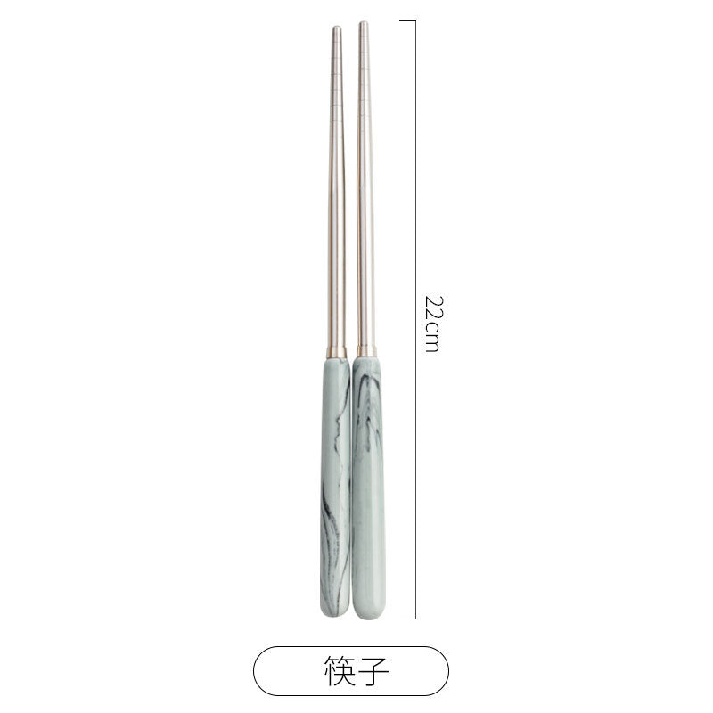 Chaobai ceramics scandinavian marble pink ceramic western steak knife stainless steel fork spoon chopsticks tableware