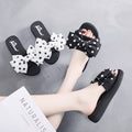 Shanjiao 2025summer 6cm high heel slippers women's summer pine cake thick sole sandals easiest for matchfashion beach flip-flops