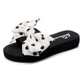 2025 new women's super high heel flip-flops - summer anti-slip platform beach sandals with sweet bow detail - wearable wedge heel slides