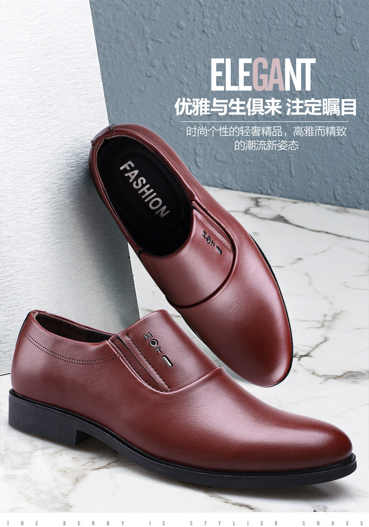plus size48 business casual leather shoes men's slip-on loafers dad shoes all year round professional work shoes men's shoes