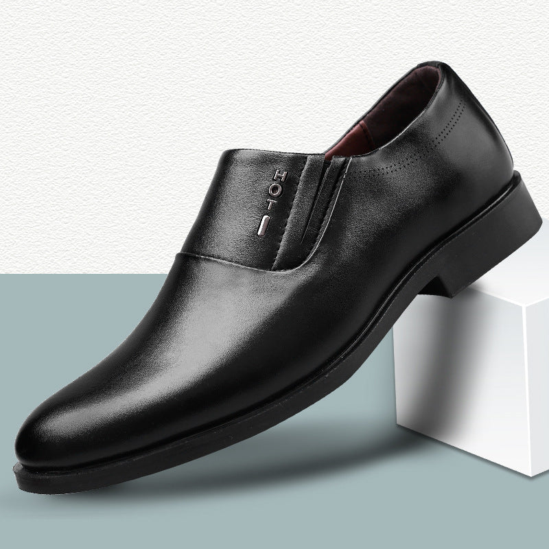 plus size48 business casual leather shoes men's slip-on loafers dad shoes all year round professional work shoes men's shoes
