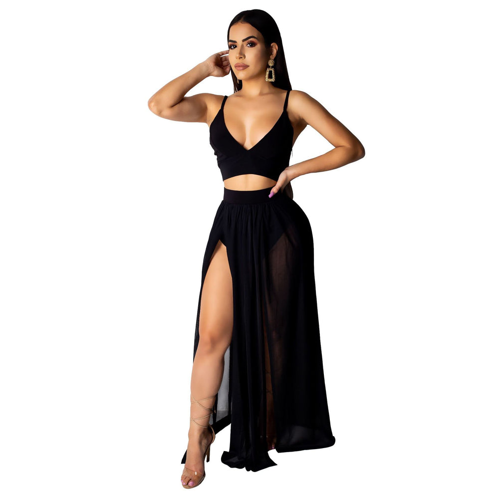 Aliexpress, ,  hot-selling summer women's fashion: european and american sexy camisole & chiffon skirt two-piece set