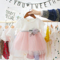 Baby summer korean style dress 0-3 years old infant short sleeve dress girls' summer long dress children's clothing