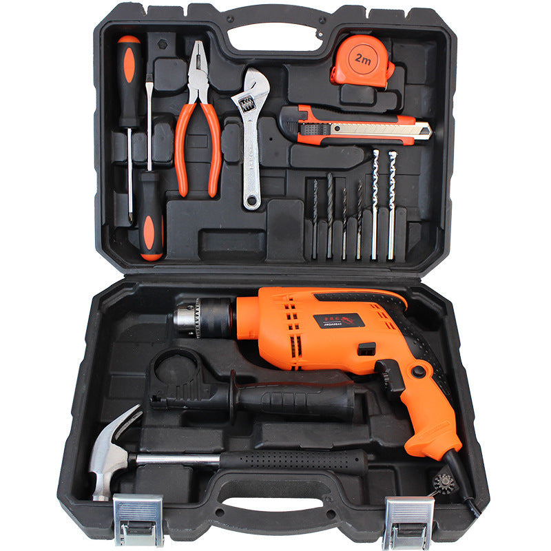 Impact drill toolbox set Household hand electric drill 13mm electric drill Household combination Hardware set Electrical auto repair