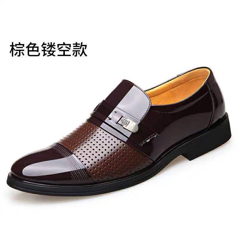 2021 spring men's business formal hollow-out leather shoes, slip-on perforated versatile men's footwear, dropshipping available