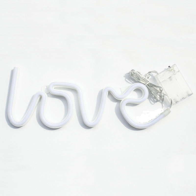 LED neon love letter modeling light ins girl soft girl decoration USB battery box colorful lights string Christmas lights