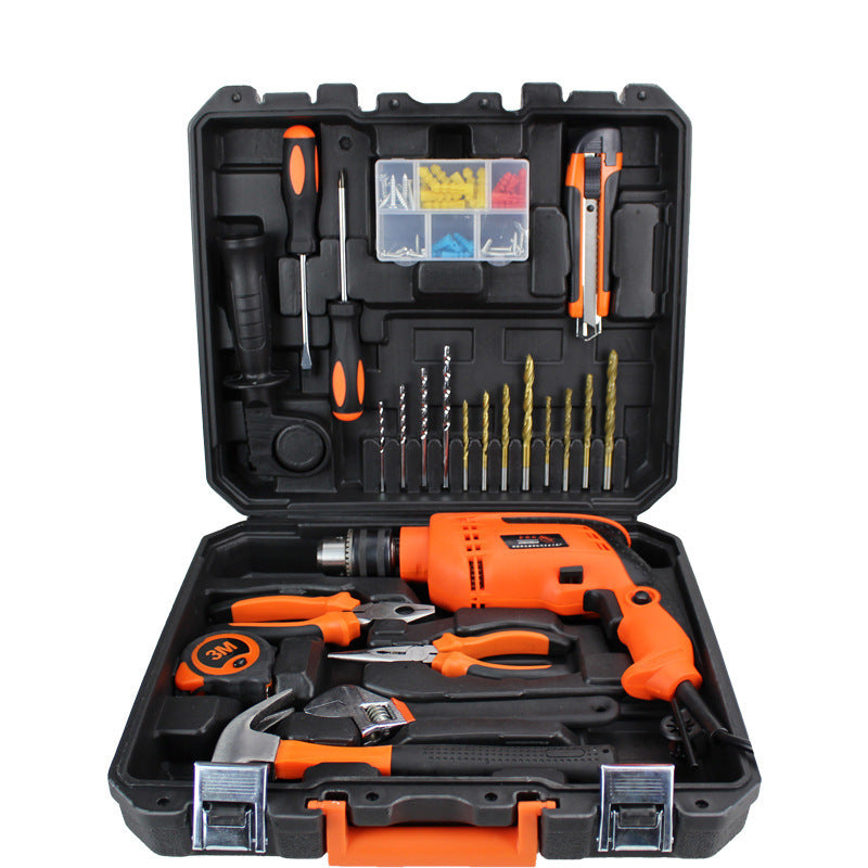 Impact drill toolbox set Household hand electric drill 13mm electric drill Household combination Hardware set Electrical auto repair