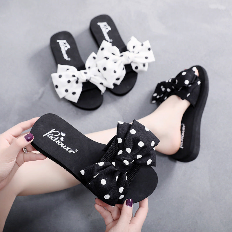 Shanjiao 2025summer 6cm high heel slippers women's summer pine cake thick sole sandals easiest for matchfashion beach flip-flops