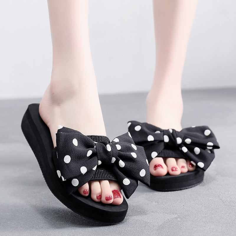 Shanjiao 2025summer 6cm high heel slippers women's summer pine cake thick sole sandals easiest for matchfashion beach flip-flops