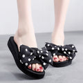 Shanjiao 2025summer 6cm high heel slippers women's summer pine cake thick sole sandals easiest for matchfashion beach flip-flops