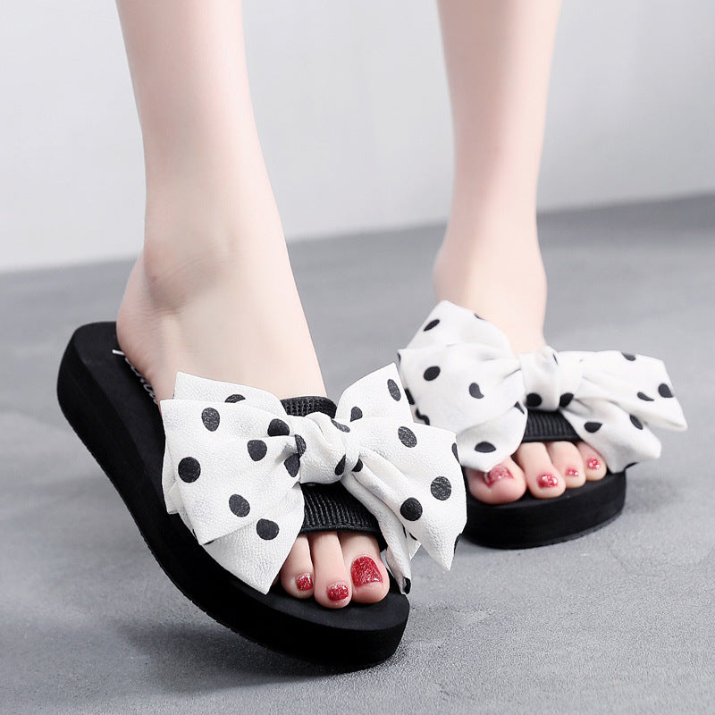 Shanjiao 2025summer 6cm high heel slippers women's summer pine cake thick sole sandals easiest for matchfashion beach flip-flops