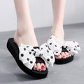 Shanjiao 2025summer 6cm high heel slippers women's summer pine cake thick sole sandals easiest for matchfashion beach flip-flops