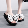 3cm flip-flops polka dot bow korean style white