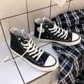 Dropshipping special: 1970s canvas high-top sneakers for men - glossy, retro korean style, versatile student shoes, trendy footwear for men