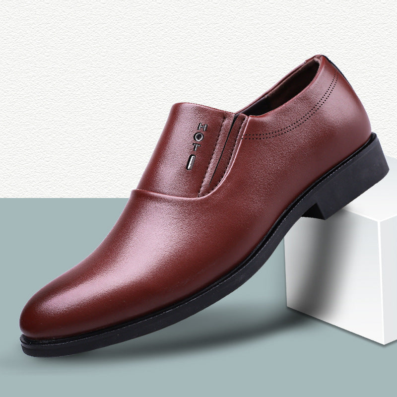plus size48 business casual leather shoes men's slip-on loafers dad shoes all year round professional work shoes men's shoes