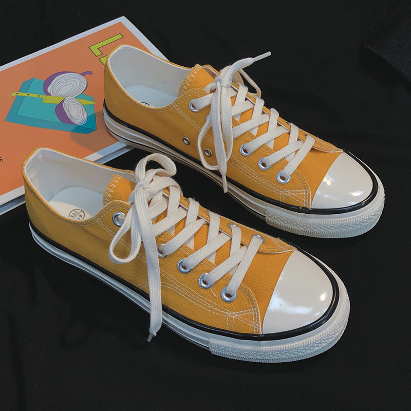 New summer breathable canvas shoes for men, versatile low-top casual sneakers, korean style student cloth shoes, trendy men's skate shoes