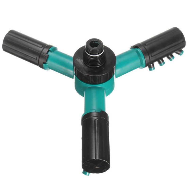 360-Degree automatic rotation of 4-point external wire thread sprinkler, garden watering, garden watering three-pronged nozzle