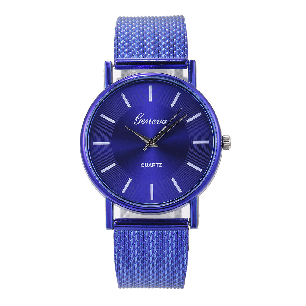 New aliexpress men's quartz wristwatch couple watch set women's casual fashion mesh strap watch ladies' watch